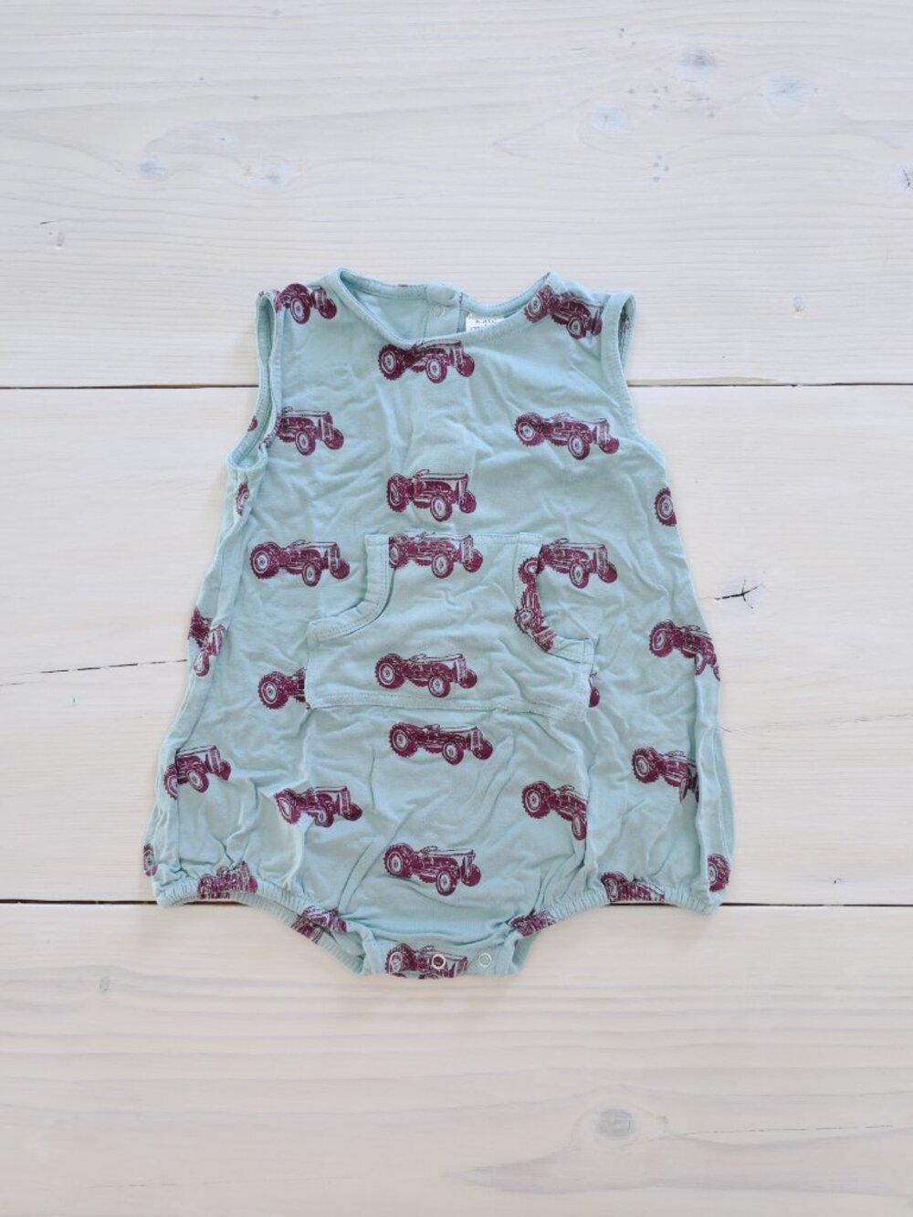Kate Quinn Tractor Kanga Coverall Bubble Bodysuit 18-24 Months Bamboo